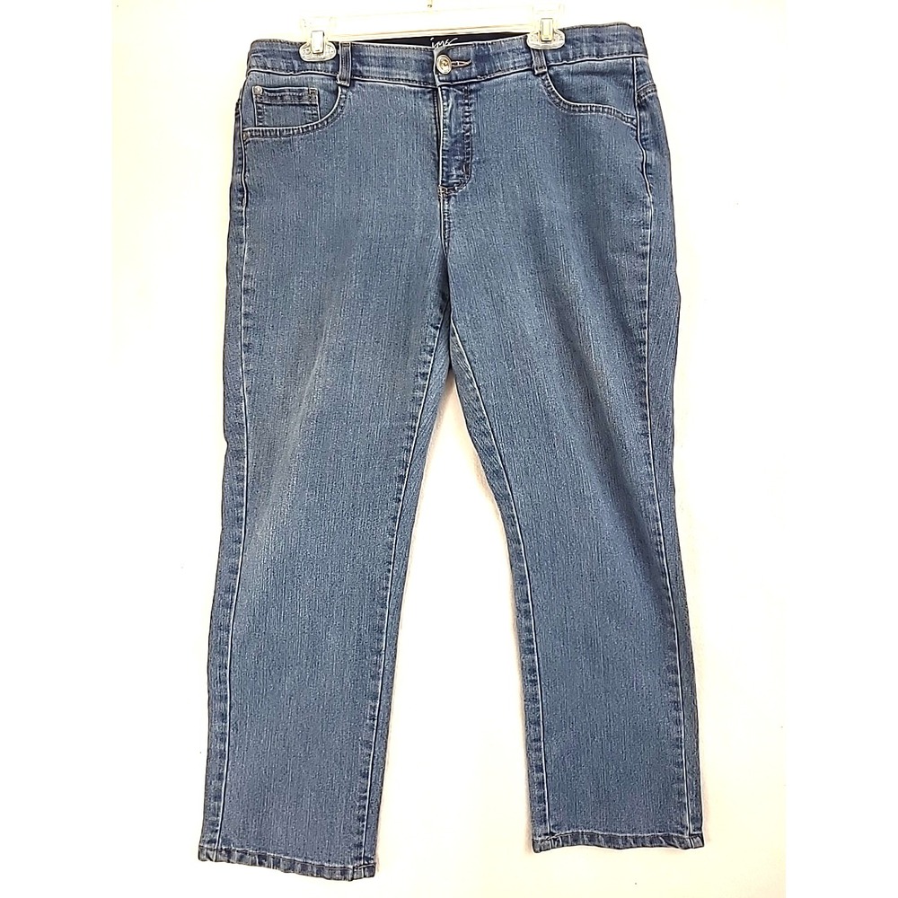 Vintage JMS Just My Size Jeans 16W Short Mid Rise Med‎ Wash Straight Leg Y2K...